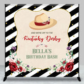 Aperturee - Aperturee Black Stripe Kentucky Derby Custom Birthday Backdrop